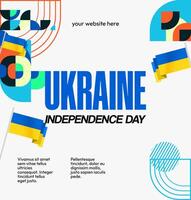 Ukrainian Independence Day design template with striking geometric patterns, perfect for greeting cards or banners. vector