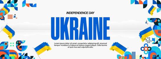 Horizontal banner with Ukrainian flag design, suitable for use in various national and independence commemoration events. vector