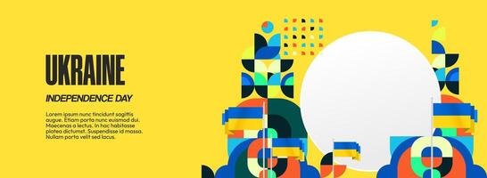 Ukrainian independence celebration invitation card with flag color ornaments that can be used for various national events or major festivals. vector