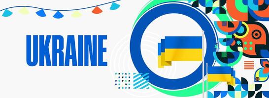 Greeting card design with Ukrainian flag color theme, suitable for national celebrations and formal independence events. vector