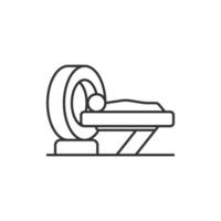 Ct Scan icon using a stethoscope on a white background. Outline medical concept. vector
