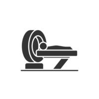 Ct Scan icon using a stethoscope on a white background. Silhouette medical concept. vector