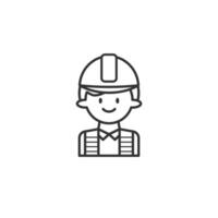 Construction workers icon on white background. Outline icon of construction concept. vector