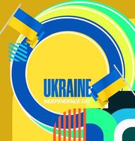 Banner design template with vibrant blue and yellow geometric elements, suitable for various events. vector