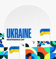 Ukrainian Independence Day banner or poster design with modern and attractive geometric patterns. vector