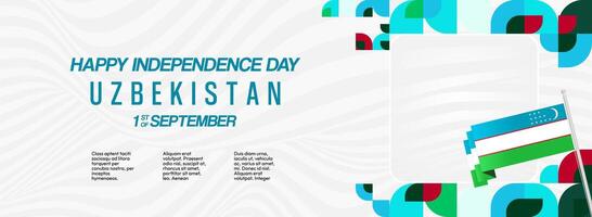 Bright and attractive Uzbekistan Independence Day celebration design template, perfect for event promotion or invitation. vector
