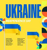 Design template for big events with geometric ornaments and striking Ukrainian flag colors. vector