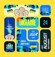 Web bento layout for decoration happy Ukrainian national day vector