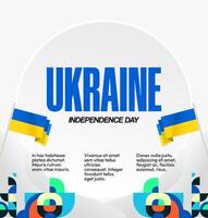 Ukrainian Independence Day design template with elegant and modern blue and yellow geometric patterns. vector