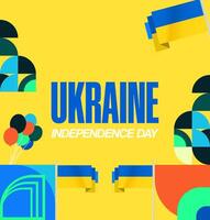 Ukrainian national event design template with vibrant geometric elements and flag colors. vector