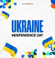 Ukrainian Independence Day greeting card template with colorful and vibrant geometric design. vector