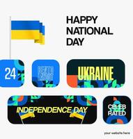 Square poster of independence day or national day of Ukraine with the latest layout. Clean and modern suitable for use as a complement to national holidays vector