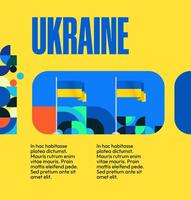 Template for a sporting event or festival with geometric design and bright and dynamic Ukrainian flag colors. vector