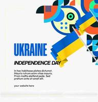 Geometric creative template in the shape of a bird with the words Ukraine independence day. Very interesting to use as a social media poster vector