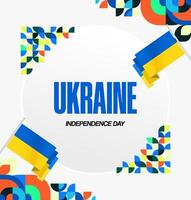 Ukrainian National Day design template with modern geometric shapes, perfect for advertisement or banner. vector