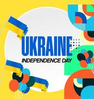 Ukrainian Independence Day poster template with blue and yellow colors, perfect for uploading on social media or using for promotions. vector