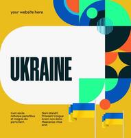 Ukrainian National Day banner design with eye-catching geometric patterns, perfect for festivals or public events. vector