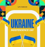 Dynamic and colorful Ukrainian Independence Day template design, perfect for music events, festivals or promoting national events. vector