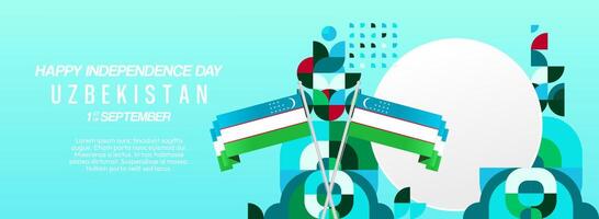 Modern and attractive Uzbekistan flag design template for national day or public holiday event promotion. vector