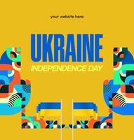 Ukrainian Independence Day sporting event or festival template with a bright and vibrant flag design. vector