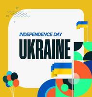 Poster design to commemorate Ukrainian Independence Day with Ukrainian flag as the main element. Can be used for advertisements or social media. vector