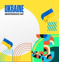 Ukrainian Independence Day template design with attractive flag elements, suitable for banners, invitation cards, or greeting cards. vector