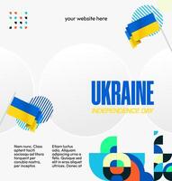 Elegant Ukrainian National Day greeting card template with Ukrainian flag design elements, perfect for invitations or social media posts. vector