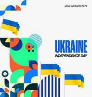 Geometric creative template in the shape of a bird with the words Ukraine independence day vector