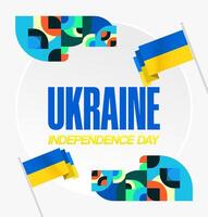 Poster template design with Ukrainian flag, suitable for National Day celebrations or public holidays. Can be used on social media and various big events. vector