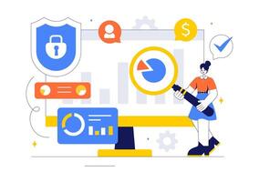 Cyber Defense Illustration Showcasing Vulnerability Management and Security Protocols vector