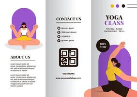 Mindful Practices and Yoga Social Media Brochure Templates in Flat Design vector
