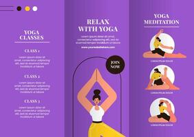 Mindful Practices and Yoga Social Media Brochure Templates in Flat Design vector