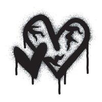 Spray Painted Graffiti heart icon Word Sprayed isolated with a white background. graffiti font love icon with over spray in black over white. vector