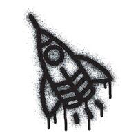 Spray Paint Graffiti spaceship icon isolated on white background. vector
