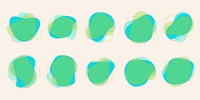 Abstract Liquid Organic Blobs in Hand Drawn Style Isolated on White Background. Random and simple silhouettes figures. Irregular dynamic shapes. Modern asymmetric spots. vector
