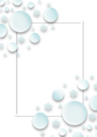 A square frame with snowflakes and bubbles on Transparent background png