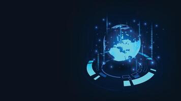 Artificial intelligence global connection network. Futuristic digital technology transformation concept. Technology abstract background. vector
