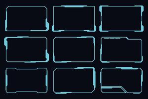 Collection technology futuristic frame HUD technology design element. vector