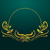 luxury round ornament frame effect vector