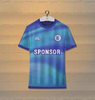Sports uniform jersey design with a combination of abstract blue colors with a smooth line pattern theme vector