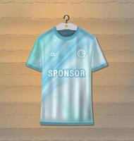 Sports uniform jersey design with a combination of light blue abstract colors with a smooth line pattern theme vector