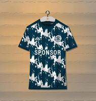 Sports uniform jersey design with an abstract color combination of dark blue and white with a rough theme pattern vector