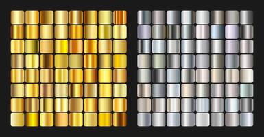 Gold and Silver Gradient Color Palette vector