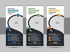 Modern roll up banner design template, Corporate rollup or X banner design layout vector