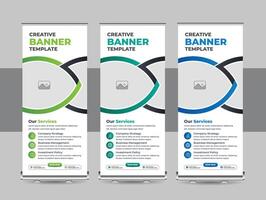 Business rollup banner template or modern roll up banner design template vector