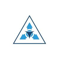 Triangle and Arrow Symbol, design template vector
