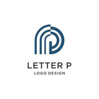 Minimalist P Icon, Logo Design Template vector