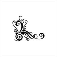 Black flower frame with white background vector