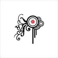 Tribal flowers combined with calligraphy patterns vector