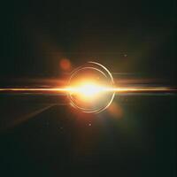 stunning lens flare creates captivating visual effect, radiating light and energy in graphic art style. vibrant glow and dynamic lines evoke sense of wonder and creativity photo
